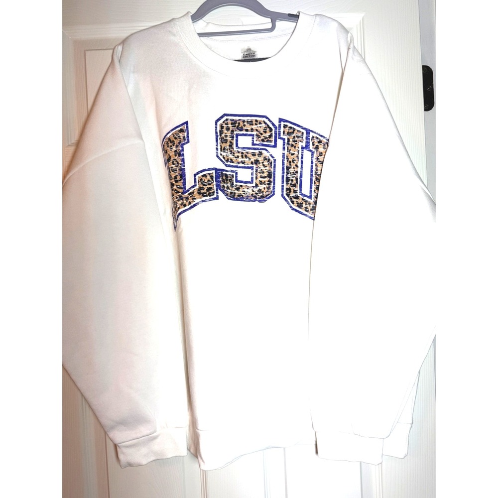 Gameday Couture Women's NWOT LSU White Soft Fleece Lined Sweatshirt